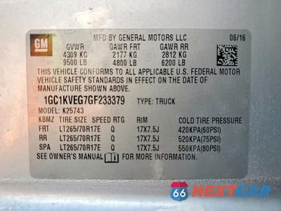 Zdjęcie 13 z 13 samochodu: 2016 CHEVROLET SILVERADO K2500 HEAVY DUTY LT VIN:1GC1KVEG7GF233379 - miniatura