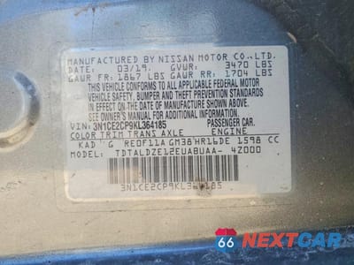 Zdjęcie 12 z 12 samochodu: 2019 NISSAN VERSA NOTE SV VIN:3N1CE2CP9KL364185 - miniatura