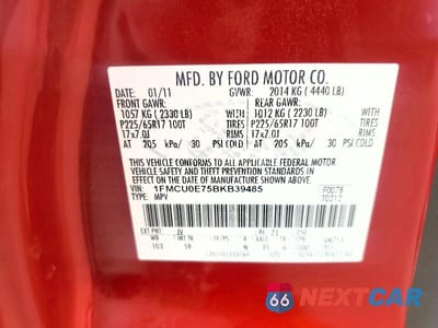 Zdjęcie 12 z 12 samochodu: 2011 FORD ESCAPE LIMITED VIN:1FMCU0E75BKB39485 - miniatura