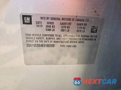 Zdjęcie 12 z 12 samochodu: 2014 CADILLAC XTS VSPORT PREMIUM VIN:2G61V5S84E9189399 - miniatura