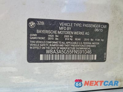 Zdjęcie 12 z 12 samochodu: 2015 BMW 328 I VIN:WBA3A5G55FNS91046 - miniatura