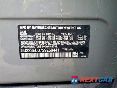 Zdjęcie 13 z 13 samochodu: 2025 BMW X5 XDRIVE40I VIN:5UX23EU07S9Z68441 - miniatura
