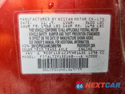 Zdjęcie 13 z 13 samochodu: 2019 NISSAN KICKS SR VIN:3N1CP5CU4KL569799 - miniatura