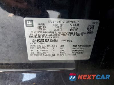 Zdjęcie 13 z 13 samochodu: 2016 CHEVROLET SUBURBAN C1500 LTZ VIN:1GNSCJKC8GR470688 - miniatura