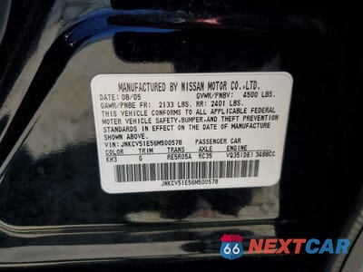 Zdjęcie 13 z 13 samochodu: 2006 INFINITI G35 BASE VIN:JNKCV51E56M500578 - miniatura