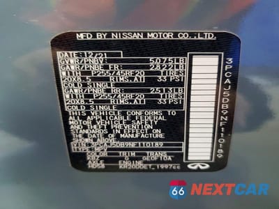 Zdjęcie 13 z 13 samochodu: 2022 INFINITI QX50 AUTOGRAPH VIN:3PCAJ5DB9NF110189 - miniatura