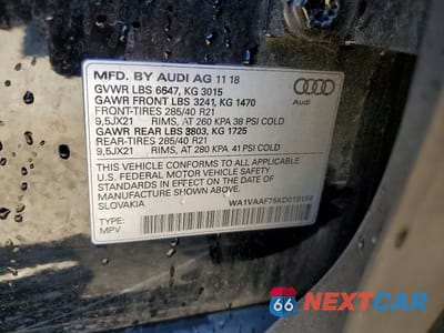 Zdjęcie 12 z 12 samochodu: 2019 AUDI Q7 PRESTIGE VIN:WA1VAAF75KD018156 - miniatura