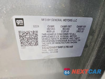 Zdjęcie 12 z 12 samochodu: 2024 CHEVROLET MALIBU LT VIN:1G1ZD5ST5RF178148 - miniatura