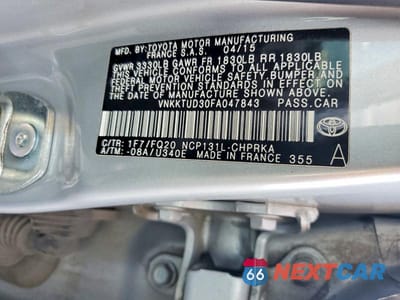 Zdjęcie 12 z 12 samochodu: 2015 TOYOTA YARIS 5-DOOR L VIN:VNKKTUD30FA047843 - miniatura