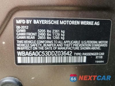 Zdjęcie 13 z 13 samochodu: 2013 BMW 640 I VIN:WBA6A0C53DDZ03642 - miniatura