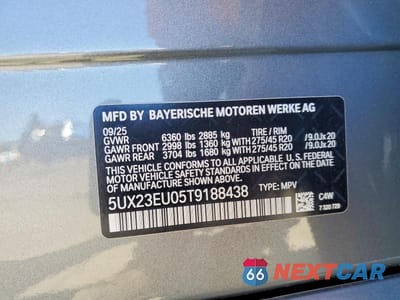 Zdjęcie 13 z 13 samochodu: 2026 BMW X5 XDRIVE40I VIN:5UX23EU05T9188438 - miniatura