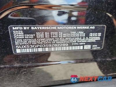 Zdjęcie 13 z 13 samochodu: 2025 BMW X3 30 XDRIVE VIN:5UX53GP03S9Z82289 - miniatura