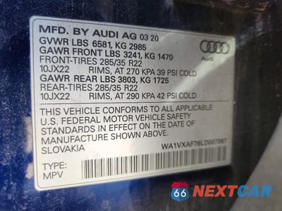 Zdjęcie 13 z 13 samochodu: 2020 AUDI Q7 PRESTIGE VIN:WA1VXAF76LD007067 - miniatura