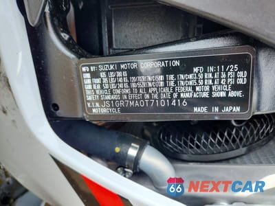 Zdjęcie 10 z 10 samochodu: 2026 SUZUKI GSX-R750 VIN:JS1GR7MA0T7101416 - miniatura