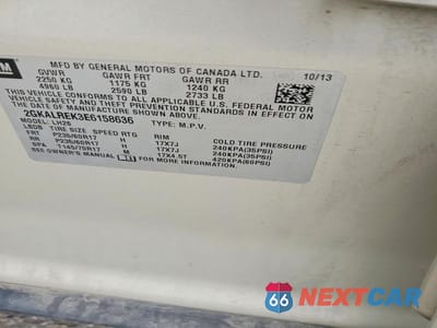 Zdjęcie 13 z 13 samochodu: 2014 GMC TERRAIN SLE VIN:2GKALREK3E6158636 - miniatura