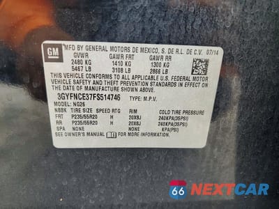 Zdjęcie 13 z 13 samochodu: 2015 CADILLAC SRX PERFORMANCE COLLECTION VIN:3GYFNCE37FS514746 - miniatura