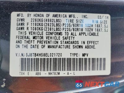 Zdjęcie 13 z 13 samochodu: 2014 ACURA RDX TECHNOLOGY VIN:5J8TB4H58EL021720 - miniatura