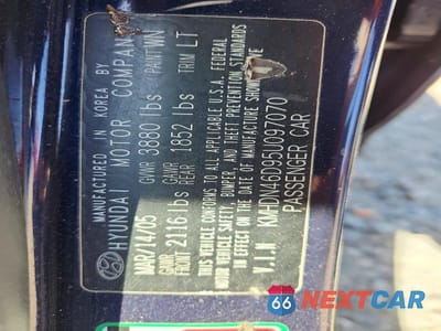 Zdjęcie 12 z 12 samochodu: 2005 HYUNDAI ELANTRA GLS VIN:KMHDN46D95U097070 - miniatura