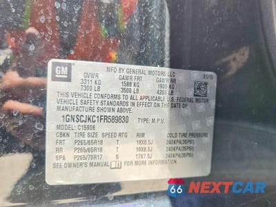 Zdjęcie 12 z 12 samochodu: 2015 CHEVROLET SUBURBAN C1500 LT VIN:1GNSCJKC1FR589830 - miniatura
