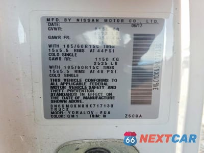 Zdjęcie 14 z 14 samochodu: 2017 NISSAN NV200 VIN:3N6CM0KN8HK717130 - miniatura