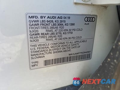 Zdjęcie 14 z 14 samochodu: 2019 AUDI Q7 PREMIUM PLUS VIN:WA1LHAF77KD042557 - miniatura