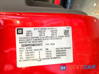 Zdjęcie 12 z 12 samochodu: 2011 CHEVROLET SILVERADO K1500 VIN:1GCNKPE09BZ324273 - miniatura