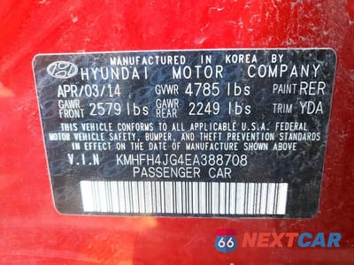Zdjęcie 12 z 12 samochodu: 2014 HYUNDAI AZERA LIMITED VIN:KMHFH4JG4EA388708 - miniatura