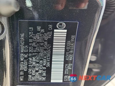 Zdjęcie 12 z 12 samochodu: 2024 LEXUS ES 300H ULTRA LUXURY VIN:58AFA1C1XRU047421 - miniatura