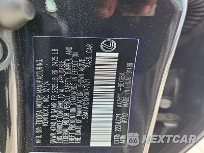 Zdjęcie 12 z 12 samochodu: 2024 LEXUS ES 300H ULTRA LUXURY VIN:58AFA1C1XRU047421 - miniatura