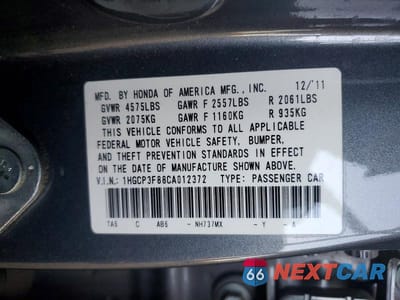 Zdjęcie 13 z 13 samochodu: 2012 HONDA ACCORD EXL VIN:1HGCP3F88CA012372 - miniatura
