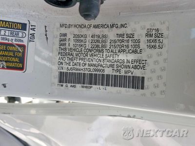 Zdjęcie 13 z 13 samochodu: 2016 HONDA CR-V LX VIN:5J6RM4H37GL099906 - miniatura