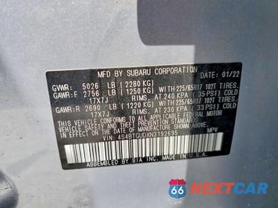 Zdjęcie 13 z 13 samochodu: 2022 SUBARU OUTBACK WILDERNESS VIN:4S4BTGUDXN3192695 - miniatura