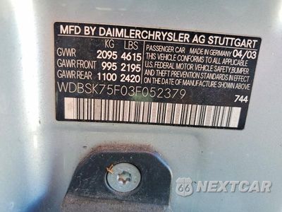 Zdjęcie 12 z 12 samochodu: 2003 MERCEDES-BENZ SL 500R VIN:WDBSK75F03F052379 - miniatura