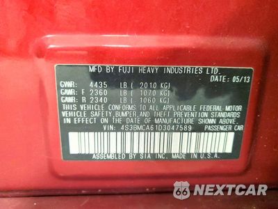 Zdjęcie 13 z 13 samochodu: 2013 SUBARU LEGACY 2.5I VIN:4S3BMCA61D3047589 - miniatura