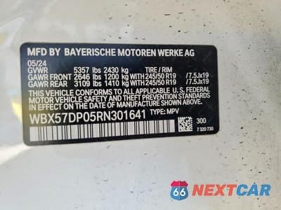 Zdjęcie 13 z 13 samochodu: 2024 BMW X3 XDRIVE30I VIN:WBX57DP05RN301641 - miniatura