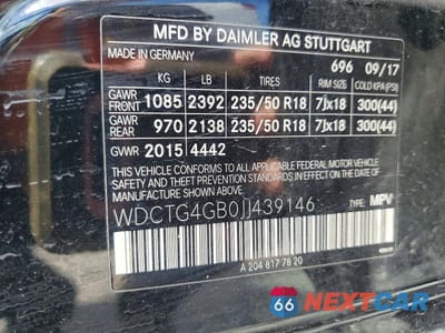 Zdjęcie 13 z 13 samochodu: 2018 MERCEDES-BENZ GLA 250 4MATIC VIN:WDCTG4GB0JJ439146 - miniatura