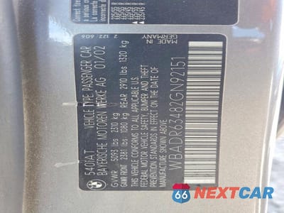 Zdjęcie 12 z 12 samochodu: 2002 BMW 540 IT AUTOMATIC VIN:WBADR63482GN92151 - miniatura