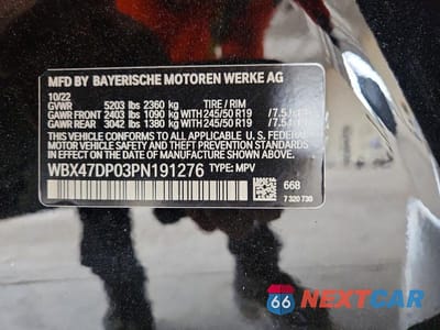 Zdjęcie 14 z 14 samochodu: 2023 BMW X3 SDRIVE30I VIN:WBX47DP03PN191276 - miniatura