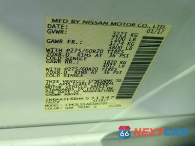 Zdjęcie 12 z 12 samochodu: 2017 NISSAN TITAN S VIN:1N6AA1E66HN531347 - miniatura