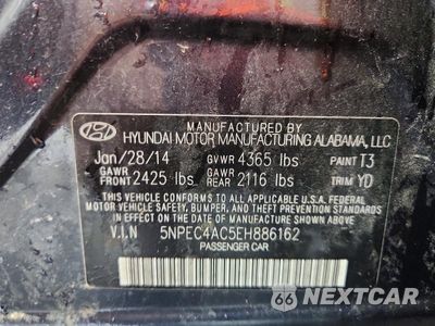 Zdjęcie 12 z 12 samochodu: 2014 HYUNDAI SONATA LIMITED VIN:5NPEC4AC5EH886162 - miniatura