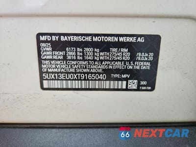 Zdjęcie 13 z 13 samochodu: 2026 BMW X5 SDRIVE 40I VIN:5UX13EU0XT9165040 - miniatura