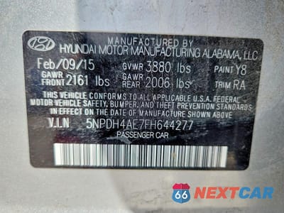 Zdjęcie 13 z 13 samochodu: 2015 HYUNDAI ELANTRA SE VIN:5NPDH4AE7FH644277 - miniatura