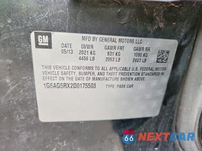 Zdjęcie 12 z 12 samochodu: 2013 CADILLAC ATS VIN:1G6AG5RX2D0175503 - miniatura