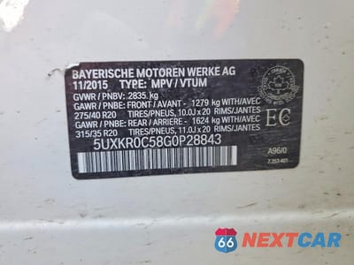 Zdjęcie 12 z 12 samochodu: 2016 BMW X5 XDRIVE35I VIN:5UXKR0C58G0P28843 - miniatura