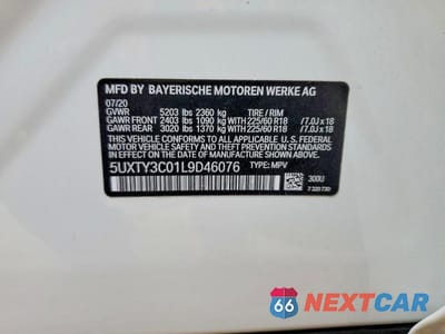 Zdjęcie 13 z 13 samochodu: 2020 BMW X3 SDRIVE30I VIN:5UXTY3C01L9D46076 - miniatura