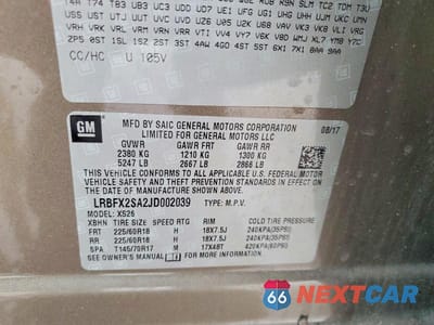 Zdjęcie 13 z 13 samochodu: 2018 BUICK ENVISION ESSENCE VIN:LRBFX2SA2JD002039 - miniatura