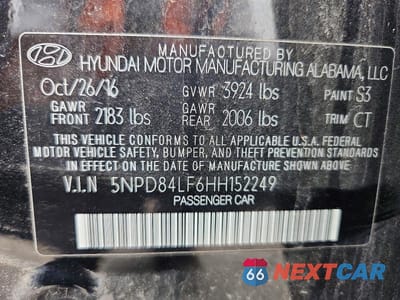 Zdjęcie 12 z 12 samochodu: 2017 HYUNDAI ELANTRA VALUE EDITION VIN:5NPD84LF6HH152249 - miniatura