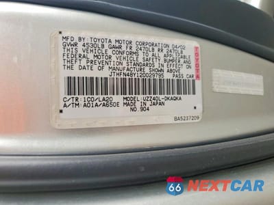 Zdjęcie 12 z 12 samochodu: 2002 LEXUS SC 430 VIN:JTHFN48Y120029795 - miniatura