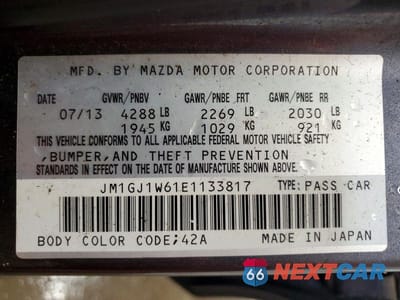 Zdjęcie 12 z 12 samochodu: 2014 MAZDA 6 GRAND TOURING VIN:JM1GJ1W61E1133817 - miniatura
