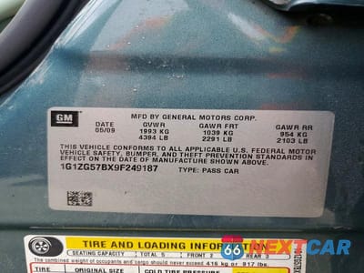 Zdjęcie 12 z 12 samochodu: 2009 CHEVROLET MALIBU LS VIN:1G1ZG57BX9F249187 - miniatura
